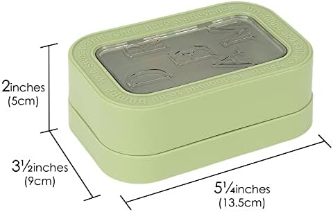 Пътен Калъф за сапун HappyLily от 2 опаковки, Контейнер за съхранение на сапун с капак, Преносим препарат за съдове с капак (Бял, зелен)