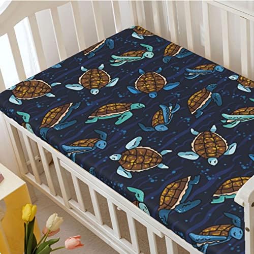 Кухненски кърпи за яслите в морската тема, Портативни мини-чаршафи за легла с Меки и еластични Кърпи за яслите - Отлични за стая на момче или момиче, или на детето, 24 x
