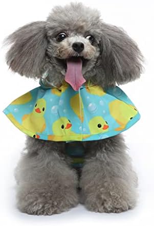 Ornaous Сладък Гума Дъждобран за кучета с качулка, Отразяваща Непромокаема Мушама за Домашни Любимци, за Малки Кученца, Големи Кучета