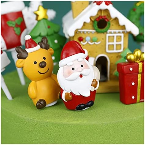 Коледна Украса PIFUDE, Украса, Дядо Коледа, Аксесоари за Торта, Коледен Орнамент от Смола, Скъпа Къща, Снежен човек, Topper за торта (Цвят: Дядо)