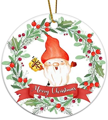 3 Инча Сканди Коледни Джуджета Зимен Венец Цитат на Кръгли Орнаменти на Коледна Украса за Деца, Момчета, Момичета Висящи Украшения