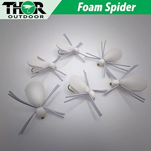 Комплект за риболов на риболов, летят Thor Outdoor Foam Spider – Сухи мухи Topwater за риболов на костур, панфиши и пъстърва