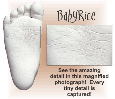 Комплект за леене BabyRice Large Baby (чудесно за близнаци!), рамка от тъмно дърво с размери 14,5x8,5 инча, бяло планина, сребриста метална боя