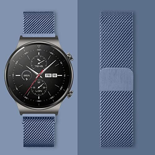22 мм и Каишка за часовник Huawei Watch GT3 Pro/GT2 Pro/GT3 Pro 46 мм/GT2e 46 мм/GT3/GT3 46 мм/GT2 46 мм/GT/Watch 2 Класически Метална Регулируема каишка за китката-гривна от неръждаема стомана, Взаим