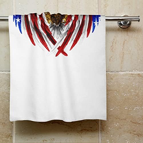 Американски Орел Флаг на САЩ Белоглав Орел Кърпи За Ръце Кърпа За Измиване на Лице и Тяло Мека Гъба с Приятен Принтом за Баня, Кухня на Хотела