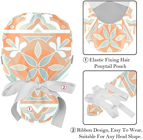 Регулируеми Търкане-Начесы, Шапки, 2 БР., Работен Шапчица с Цветен модел, Калъф за Коса с Завязанным в Опашката Мешочком, Лека Хирургическа Шапка За медицински Сестр?