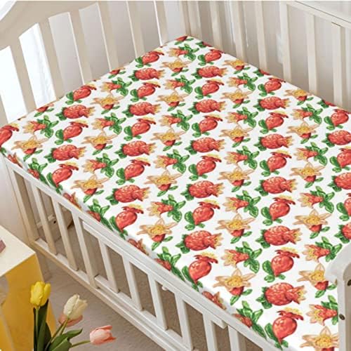 Чаршаф за бебешки легла с растителна Акварел, Стандартен Чаршаф за матрак за бебешко креватче, Меки и Дишащи Кърпи-Бебешки Кърпи