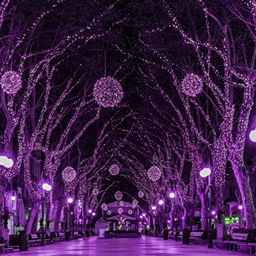 Minetom Хелоуин String Outdoor Lights, 66 фута 200 Led лилави Светлини с 8 Режима на осветление за Хелоуин, Градина, Коледната Елха,