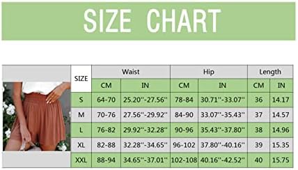 Дамски къси Панталони за Лятото ежедневно носене, Удобни Плажни Шорти Чист Цвят, Широки Панталони с Висока Талия, Спортни Спортни
