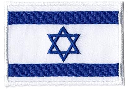 Първа нашивка с Флага на Израел, Малка, Бродирани Желязо, за Шапки, Ризи, Якета, Дрехи, Раници, Дънки, Шапки с Размери Около 2x3 инча A329