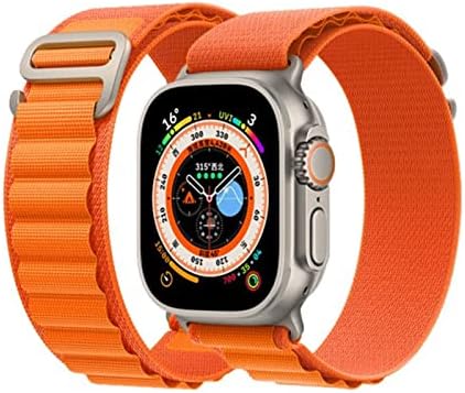 Найлон Alpine Loop е Съвместим с Apple Watch Ultra Band 49 мм 45 мм 42 мм 42 мм 41 мм 40 мм, 38 мм, женски Мъжки Регулируем спортен каишка с титанов щанга с тъкани каишка G-Hook за iWatch серия 8/7/6/5/
