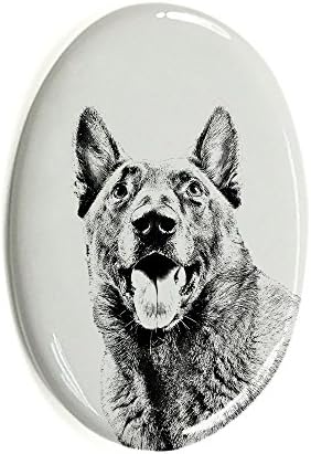 Малиноа, Овално Надгробен камък от Керамични плочки с изображение на Куче
