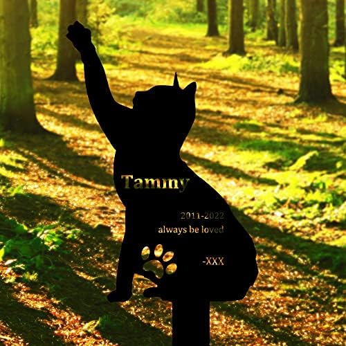 Персонализирани Маркер Гроба на Домашен Любимец Брой за Загуба на Котки От Неръждаема Стомана Градина Мемориал за Домашни Любимци