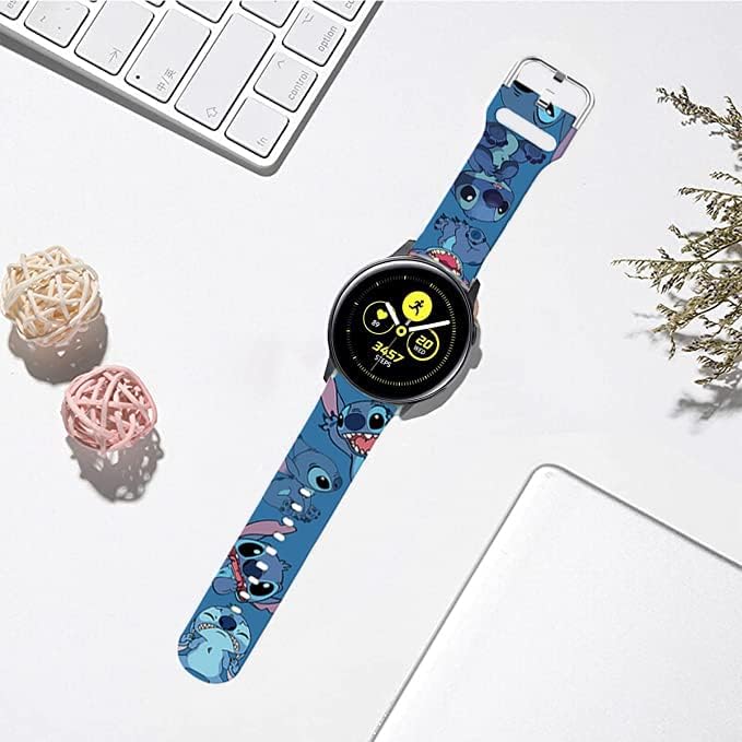 Сладък cartoony каишка, съвместима с Samsung Galaxy Watch 5/Watch 42 мм/ Galaxy Watch 3 41 мм/Watch 4 40 мм 44 мм/Active 2/Gear S2 Classic/Gear Sport/Ticwatch 2 Спортни въжета от мек силикон, прекрасен Взаимозаменяеми к