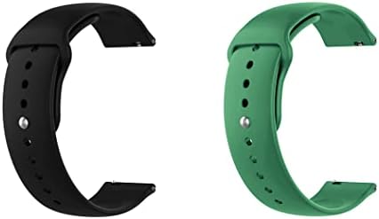 Быстросъемный каишка за часовник ONE ECHELON, съвместим със силикон каишка за часовник Huawei Watch Fit 2 Active Edition с заключване на бутона в опаковка 2 (черен и зелен)