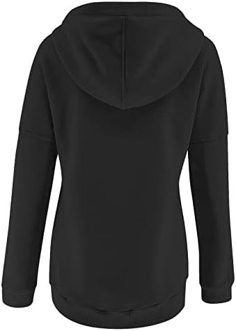 Дамски Ежедневни Hoody ZEFOTIM Копчета С Дълъг Ръкав, Лека Однотонная Hoody С Качулка На съвсем малък, Свободен Пуловер С Джоб