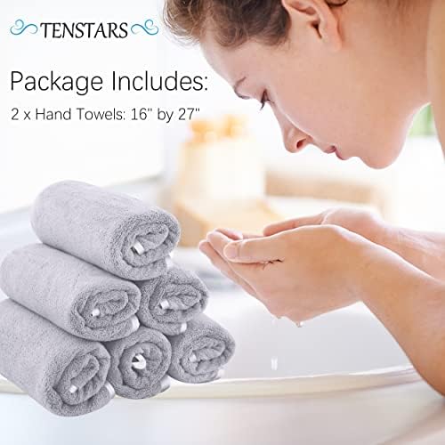 Кърпи за ръце, с копринен подшиванием TENSTARS за дизайн на баня - Бързо съхнене - Ултра Мек Впитывающее кърпа от микрофибър за баня, фитнес, фитнес зала, душ, хотел и спа -