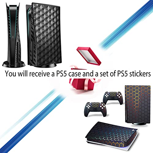 Режийни панел PS5 със стикери под формата на кожа за конзолата PS5, faceplates Niaycouky Черен цвят със защита от твърда черупка, Накладки за аксесоари PS5, Противоударная ABS-хаст?