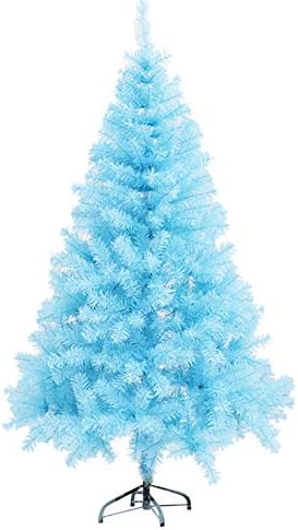 Материал за коледна украса ZPEE 4,9 фута, Стекающаяся Коледно дърво PVC, с метална стойка, Автоматично Раскладывающие клони, Изкуствена Бор, лесно монтируемая-Синьо D 1,5 ?