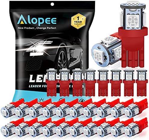 Alopee 30 Опаковки 194 Led Лампи Бяло/Синьо/Червено Комбинираната T10 Клиновидна led Лампи 5SMD-5050 168 Led Лампи, 921 2825 Led