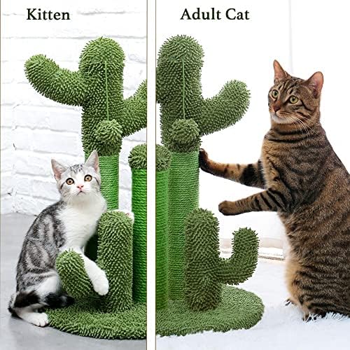 LEPSJGC M/L Когтеточка за котки с кактусом с сизалевой въже, Когтеточка за котки с Кактусом за млади и възрастни Котки, играчка