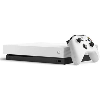 Конзолата на Microsoft Xbox One X Robot White Special Edition обем 1 TB 2019 г. (4K Ultra HD Blu-ray) с безжичен контролер и комплект