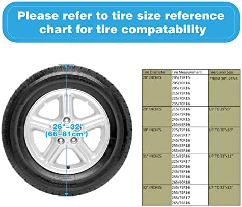 Калъфи за гуми Kohree RV Комплект от 4-колесни автофургонов, камиони с ремаркета, ванове, домове на колела, Калъфи за гуми с диаметър от 27 до 29, Водоустойчива защита гуми ?