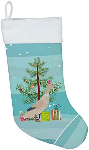 Carolin's Treasures BB9225CS Патица-Арлекин в Западен Стил Коледни Чорапи, Тюркоаз Цвят, Чорапи за висящи пред Камината, Коледен