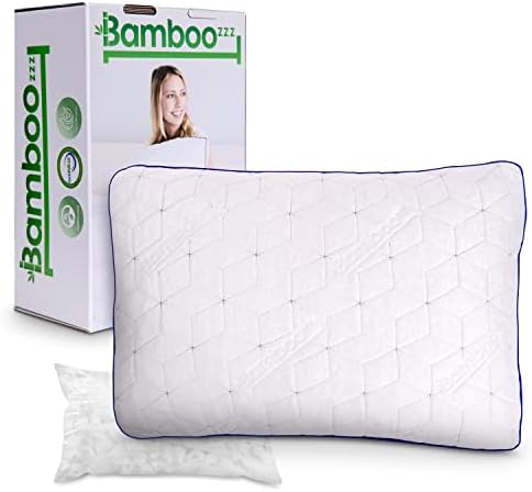 Възглавница за легла от пяна с памет ефект BAMBOOZZZ King Size - Мека Регулируема Късчета възглавници от пяна с памет ефект за всички видове сън - Охлаждащ Комфорт, Бамбук Мо?