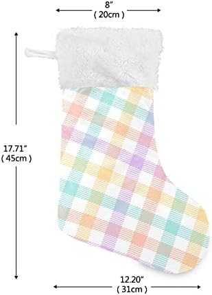 Коледни Чорапи ALAZA в клетка в клетка, Класически Персонализирани Големи Чорапи, Бижута за Семейни Тържества, декорация за Партита, 1 опаковка, 17,7