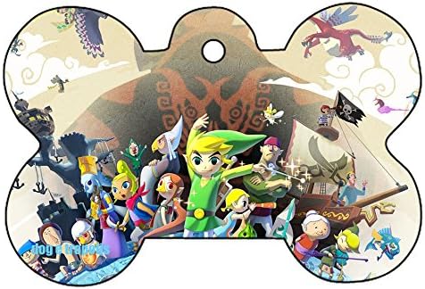 O2 Princess Zelda Линк Triforce Art Design Потребителски Логото на Куче домашен Любимец Котка Идентификация Етикет под формата На Костите Персонализирани Халка За ключове (A)