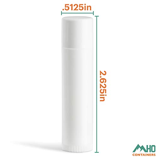Контейнери MHO | Празни съдове-от бял балсам за устни - 30% рециклирана пластмаса полипропилен - Произведено в САЩ - 0,15 грама