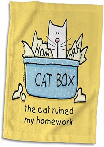 3dRose Cat Box Домашна Котка Мультяшные котки, Котки, една Котка, Смешни котки, Котенца. - Кърпи (twl-36683-3)