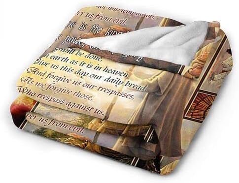 Одеяло с Исус Христос, Одеало Християнска Вяра, Исцеляющий Стих от Библията, Вдъхновяваща Молитва, Свещено Писание, Католически