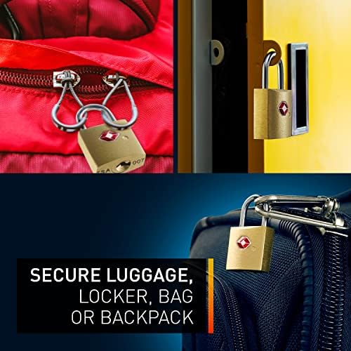 Мини-Месинг квадратен TSA заключване Lewis N. Clark + Панти заключване за багаж, куфар за ръчен багаж, раница, чанта за лаптоп или в чантата си - идеален за летище, удобства ф?