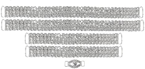Комплект конектори за бикини от 5-3-редови конектори за бикини НДК, един wbff, IFBB сребрист цвят