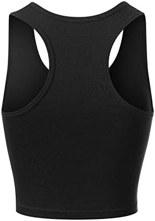 Дамски Памучен Базова Риза Без ръкави Racerback Mixmatchy Sports Crop Tank Top