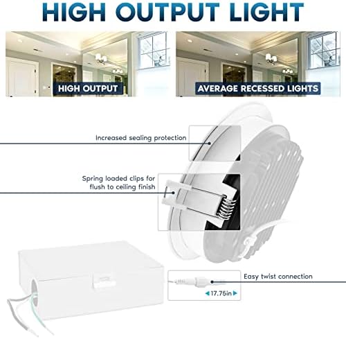 LUXRITE 5-Инчов led-вградени тавана лампа с разпределителната кутия, 18 W, 5CT За избор 2700 K/3000 До/3500 До / 4000 До / От 5000 До висока яркост 1600ЛМ, лампа, с регулируема яркост, изчисле