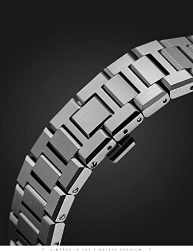 AEMALL Каишка от неръждаема стомана калъф за Apple Watch Модификация каишка 45 мм 44 мм 41 мм Метален моден Комплект за iWatch Series 7 6 SE 5 4 3 2 1 (Цвят: 32, размер: за iwatch 45 мм)