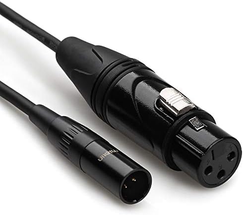MIATIN Mini-XLR Свързване на кабел за микрофон между мъжете и XLR жени Mini XLR 3 Pin Pro Аудио Сменяеми Кабела с ревери 5,9 метра/1.8