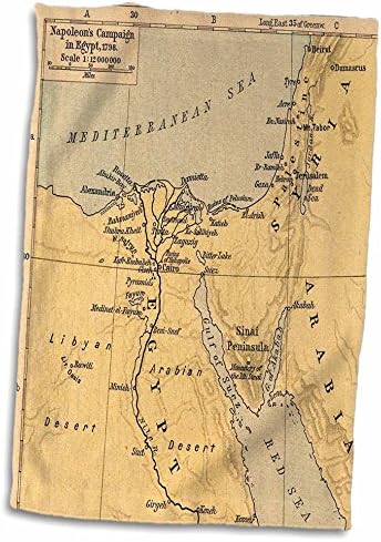 Кърпа с 3D принтом Рози на картата кампания на Наполеон в Египет TWL_204259_1, 15 x 22