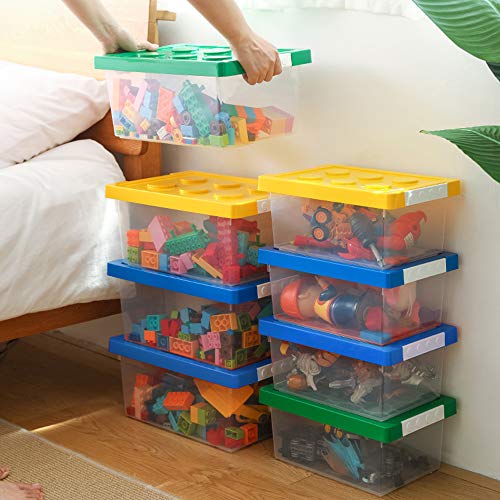 Кутии-Организаторите за съхранение на играчки ЛЪКИ-GO с капак - Штабелируемый Пластмасов Органайзер, Комплект от 2 кутии, Детски Сандъка за играчки с Съвместима стро