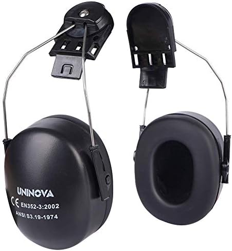 Защитна каска UNINOVA с козирка - Инсталиран Шумоподавляющая съединител за уши - Одобрен ANSI, идеален за строителство или работа с дърво