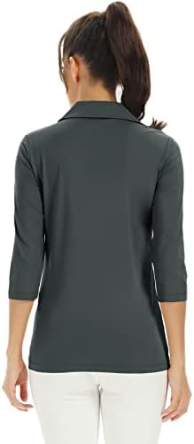 Дамска Риза за Голф с 3/4 ръкав, Ежедневни Блузи С V-образно деколте, Риза с къси ръкави За Спорт и Отдих, Обикновена Ризи с копчета