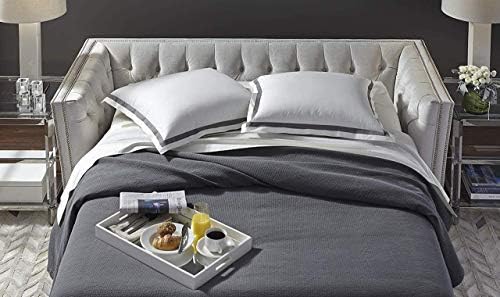 Комплект спално бельо за пране на спалното дивана-легло от масив, сребристо-сив цвят Queen-Size - памук, брой нишки 400, Кърпи за дивана-легло - Комплект спално бельо за пра?