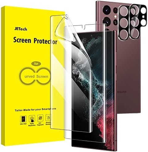Защитно фолио JETech за Samsung Galaxy S22 Ultra 5G 6,8 инча със защита на обектива на камерата, гъвкава филм TPU, съвместима с идентификатор на пръстови отпечатъци, ясна, лесна инста?