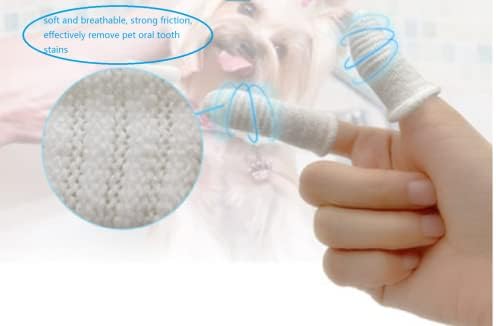 LMD 4 комплекта бяла четка за зъби за кучета и котки, 1 комплект от два пръста, четки за зъби за кучета Пръстите, за да се грижи