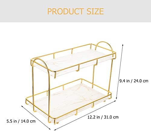 Homoyoyo Органайзер за Баня Настолна Козметична Полк на 2-Ниво Органайзер За Плотове за Баня, Метални Тоалетни Корита Козметични Притежателя на Застояла Полк за Спални