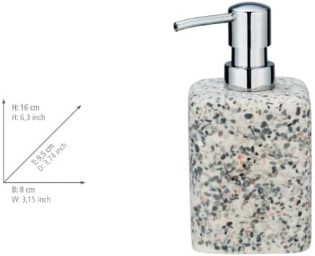 Опаковка течен сапун WENKO Terrazzo Капацитет от 0.24 л, 16 x 9,5 x 8 см, Бял