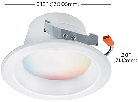 Satco S11285 WiFi Smart LED Starfish с възможност за промяна на цветове и настройки, Бял-Вградени Промяна лампа, 4 инча